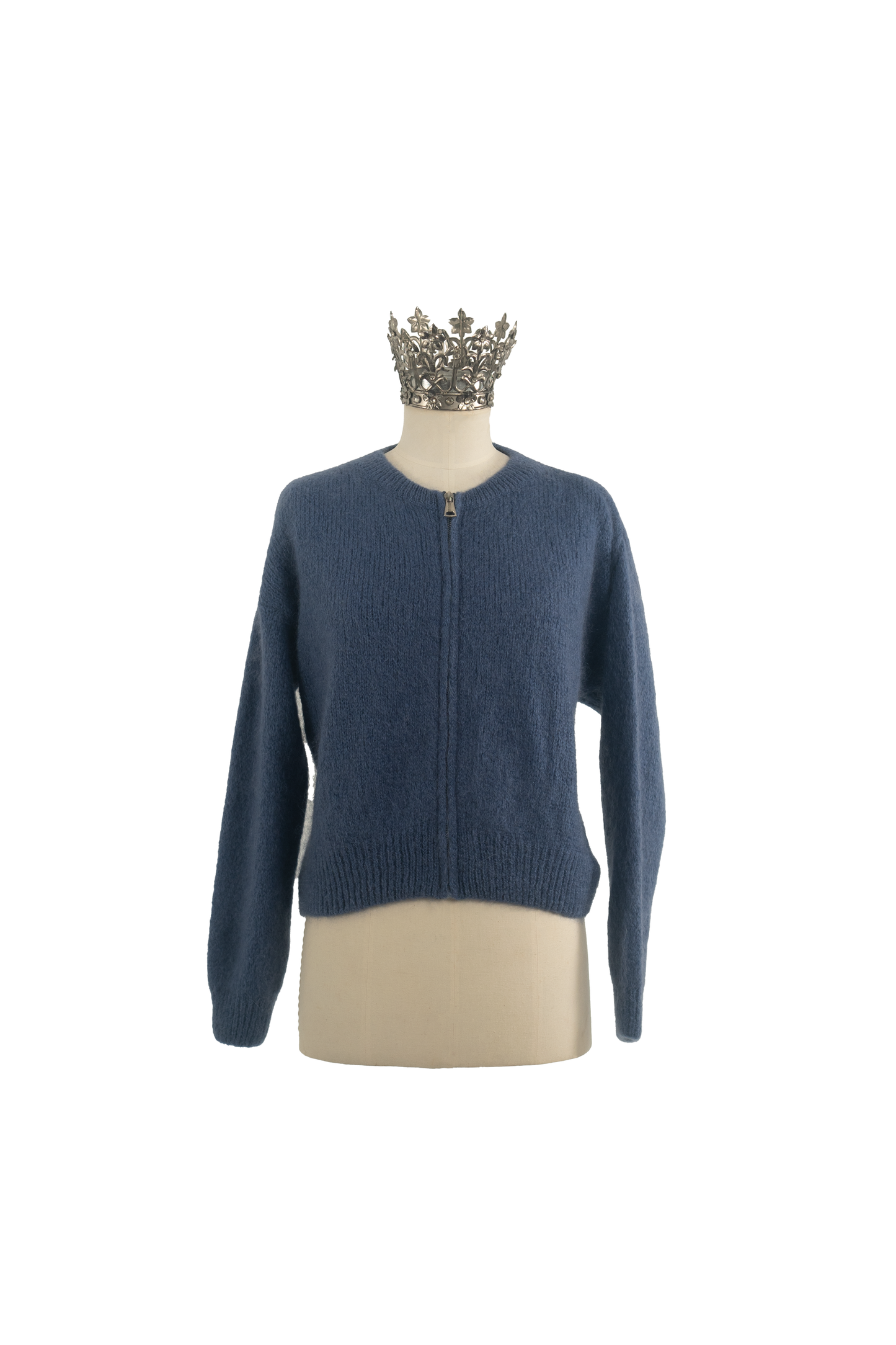 Strickjacke Mohair Blau