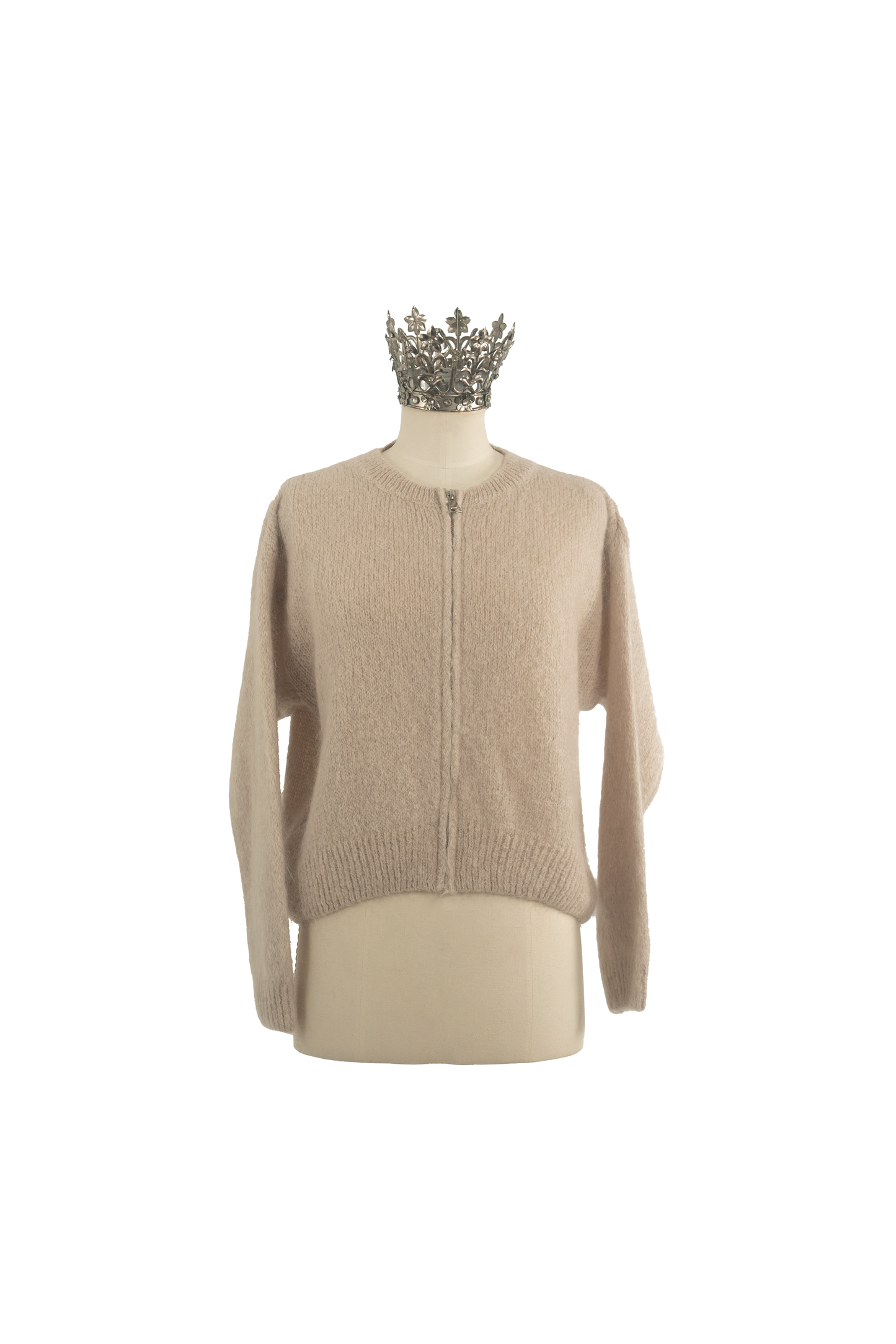 Strickjacke Mohair Beige