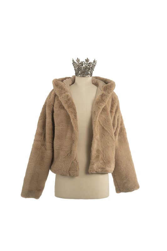 Pelzjacke Imitat Beige