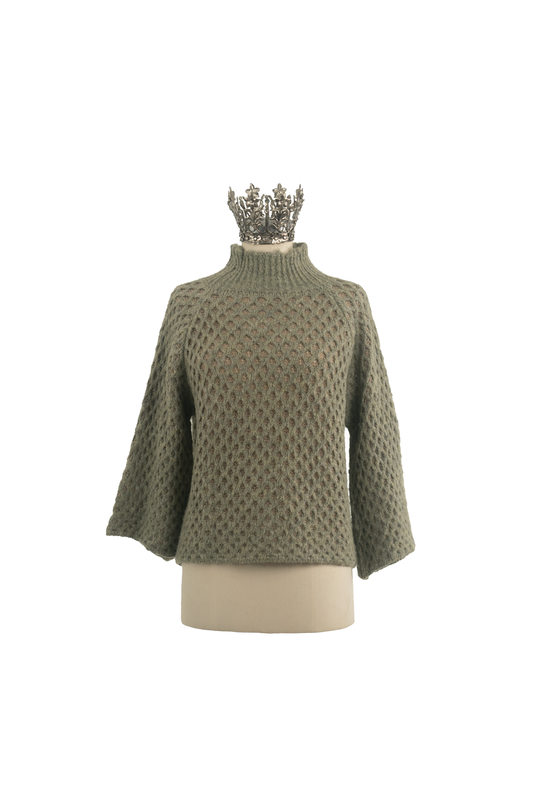 Strickpullover Alyssa Salbei/Beige