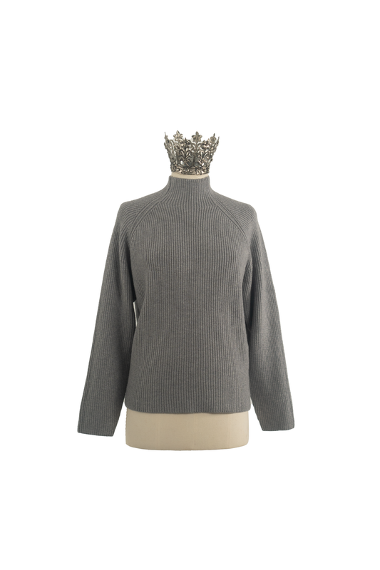 Rippstrick Pullover Allessy Grau