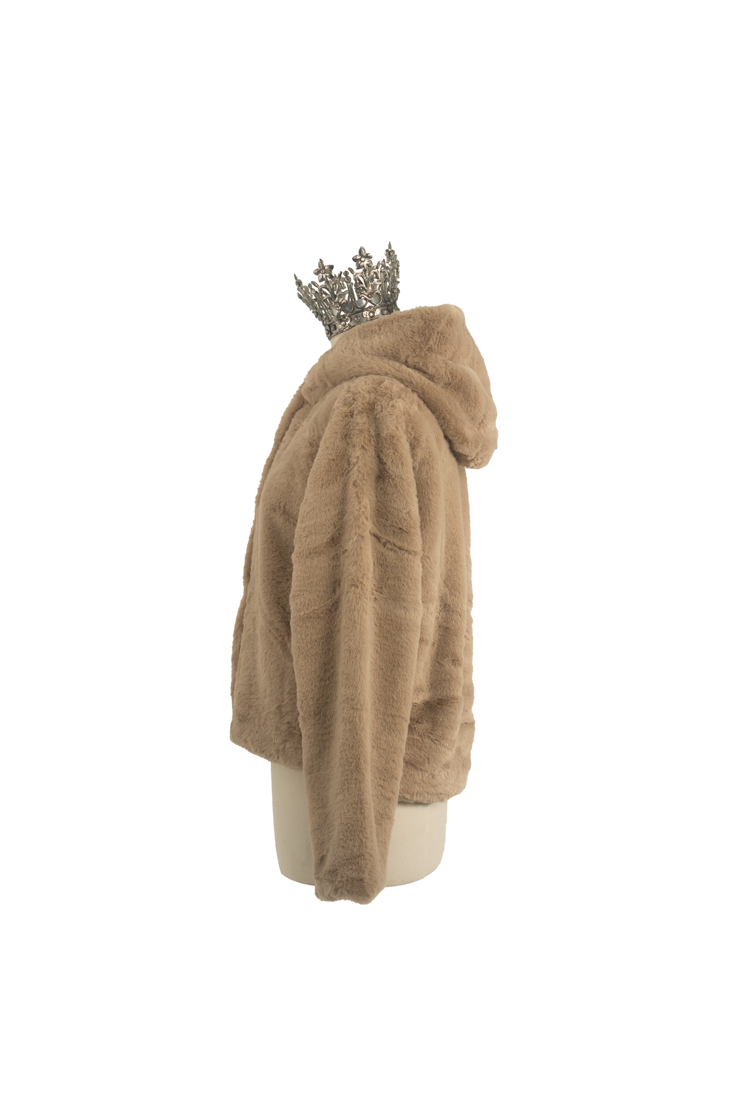 Pelzjacke Imitat Beige